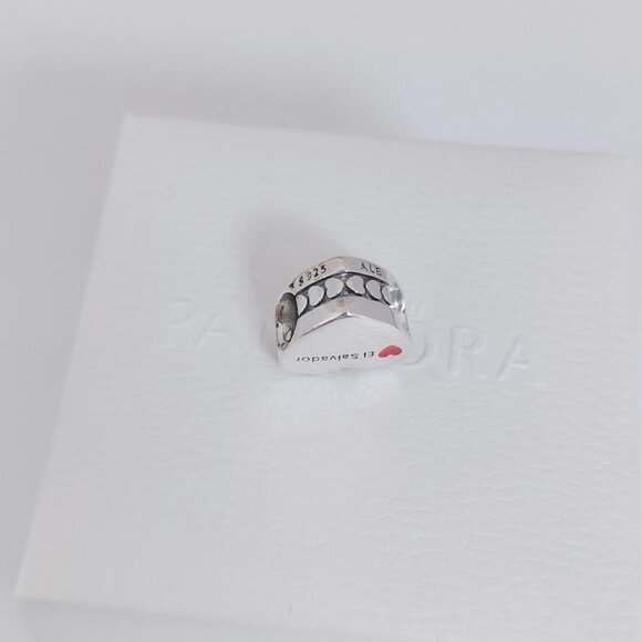 Pandora El Salvador Flag Exclusive Heart Charm Bead with box - Picture 4 of 9